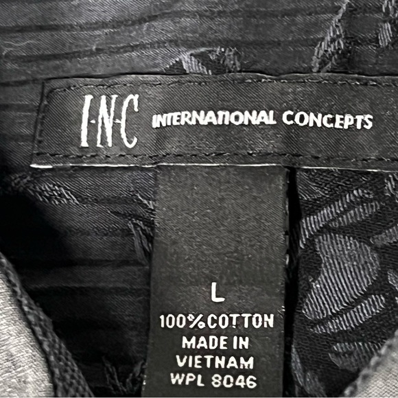 INC International Concepts Dark Grey Button Down Long Sleeve Men's Shirt Size L - Picture 15 of 16